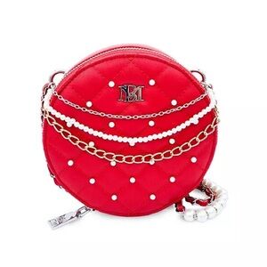 BADGLEY MISCHKA NWT - Round Diamond Quilted Crossbody with Pearls